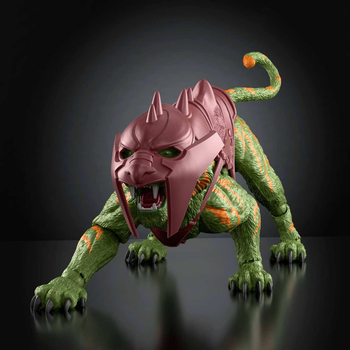 Masters of the Universe Chronicles Actionfigur Battle Cat, Maßstab 1:12, detailgetreu zum Film von 2026, Glasaugen und bewegliches Maul, Tiger mit Sattel und Panzerung, JKJ32