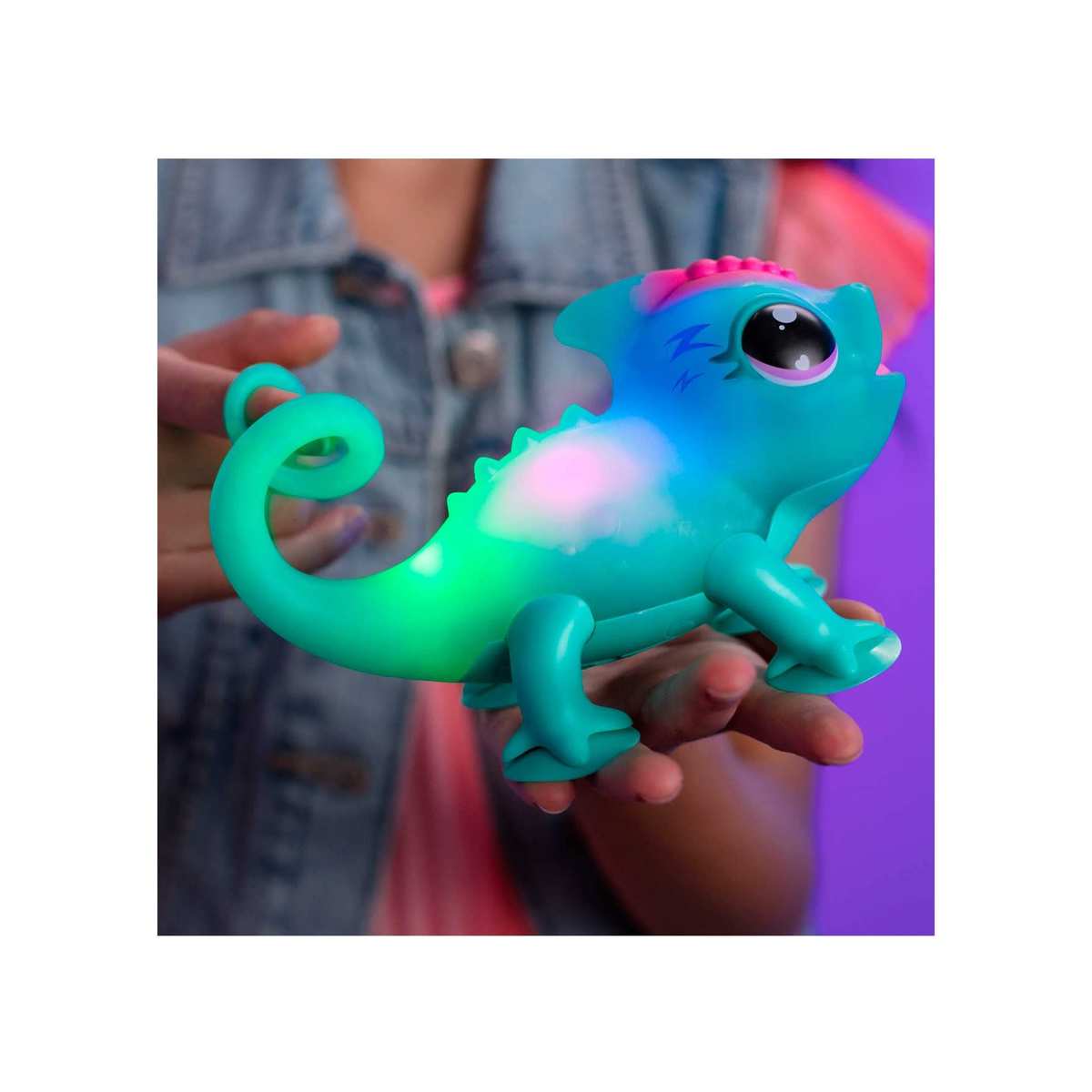 Little Live Pets Sunny Your Chamäleon, Leuchtend, interaktives Spielzeug mit Touch-Sensoren, leuchtet auf, drückt Emotionen aus und hat mehr als 30 Geräusche, Haustier für Kinder ab 5 Jahren, berühmt