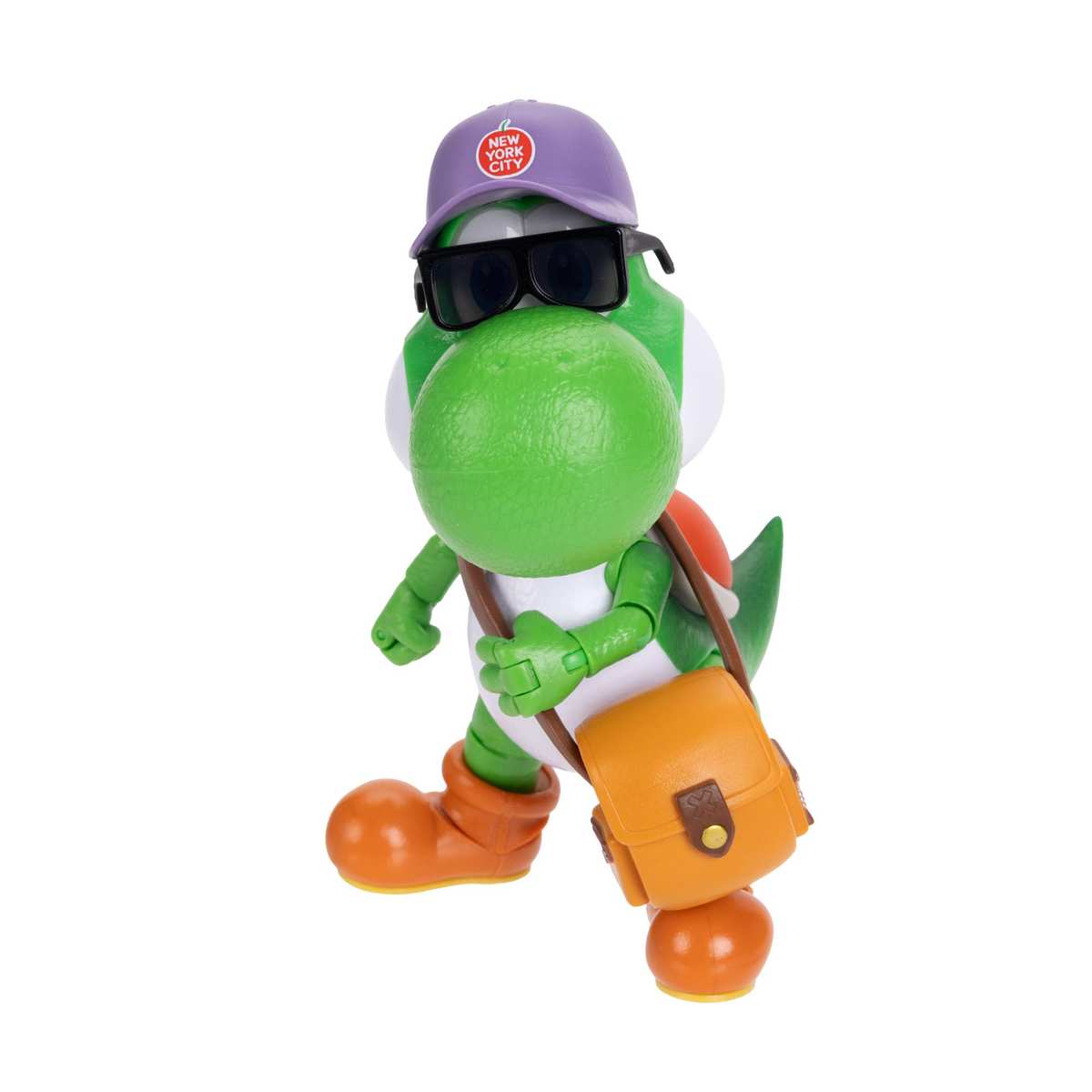 Super Mario Galaxy Movie – 13 cm Figurenserie – Yoshi-Figur mit Hut, Sonnenbrille und Tasche