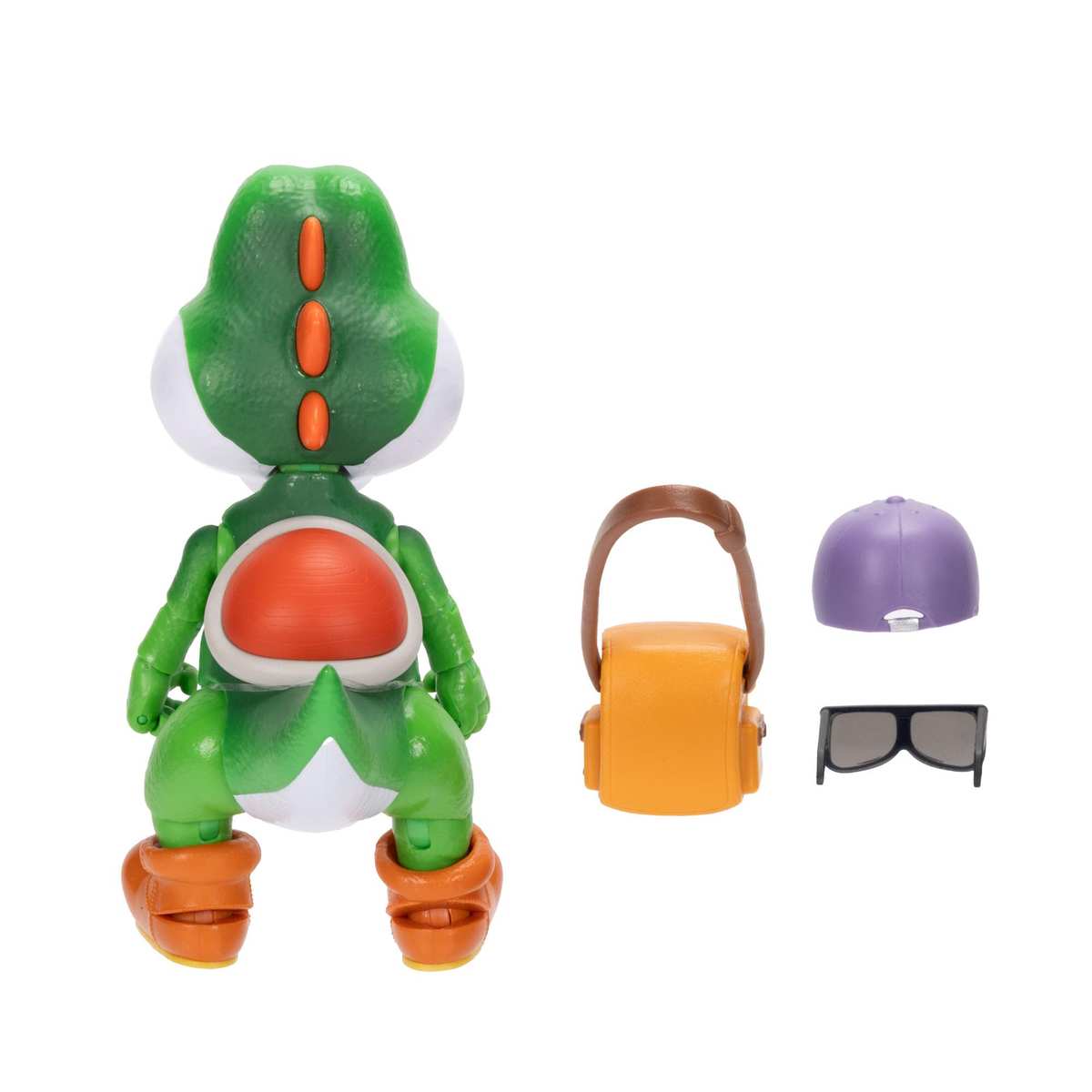 Super Mario Galaxy Movie – 13 cm Figurenserie – Yoshi-Figur mit Hut, Sonnenbrille und Tasche