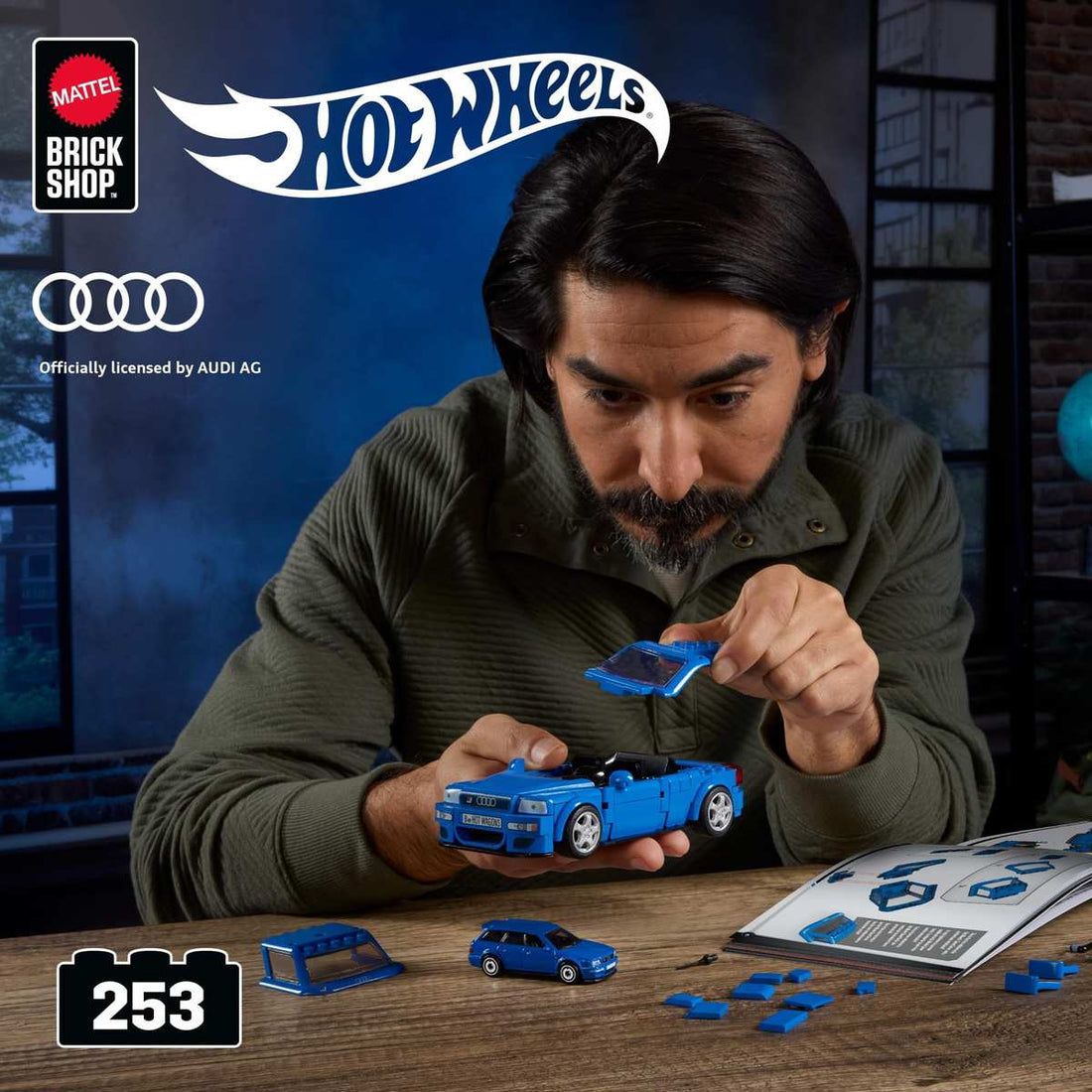 Mattel Brick Shop Hot Wheels Speed Series ’94 Audi Avant RS2 Bauset 253-tlg. Metallauto Maßstab 1:64 10+ JGR28
