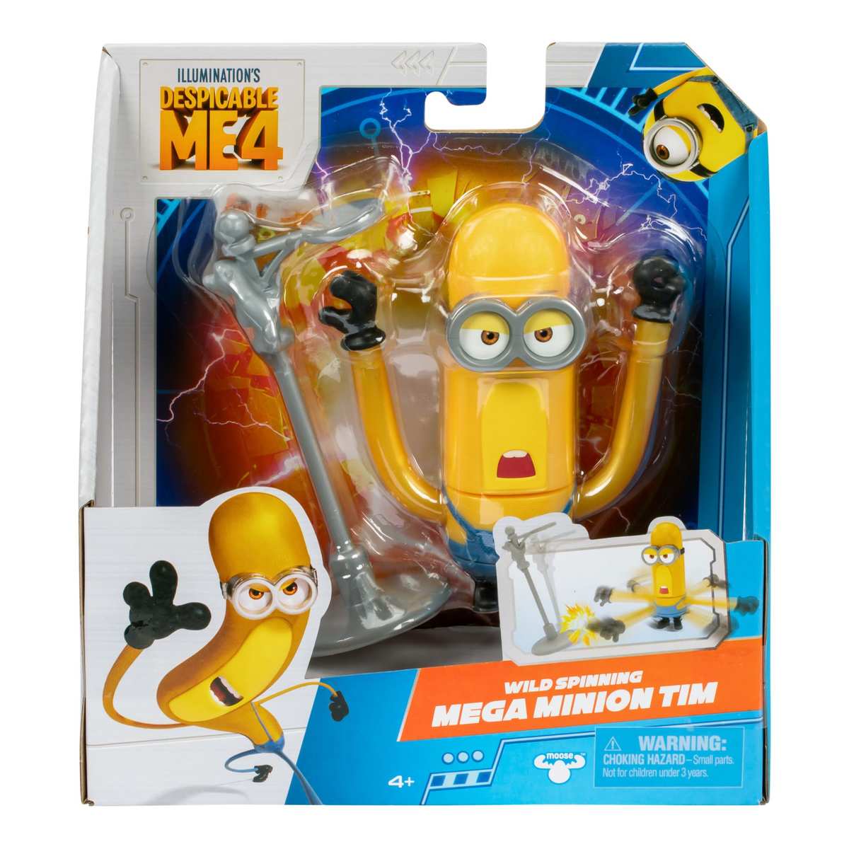 Minions Despicable Me 4 Wild Spinning Mega Tim Action Figure 4+
