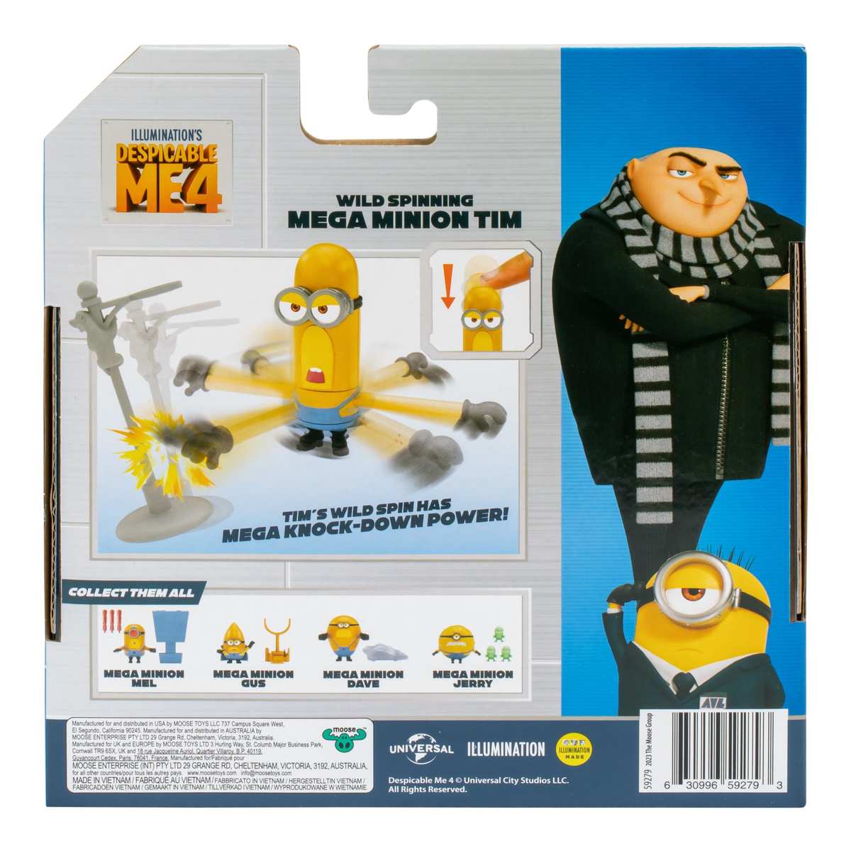 Minions Despicable Me 4 Wild Spinning Mega Tim Action Figure 4+