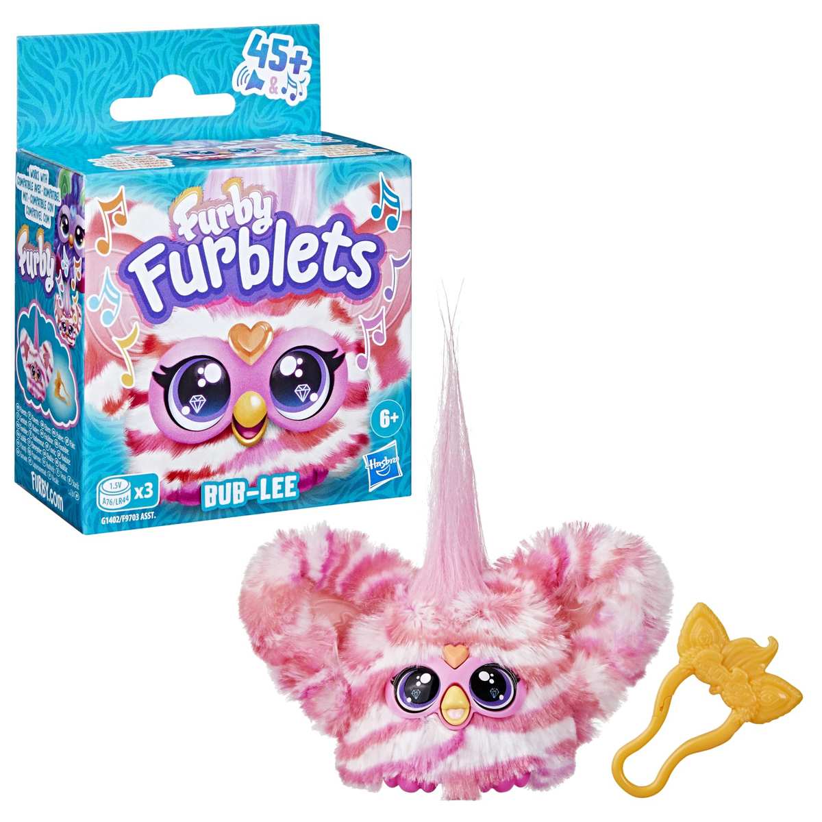 Furby Furblets Bub-Lee Mini elektronisches Plüschspielzeug Pink 3+