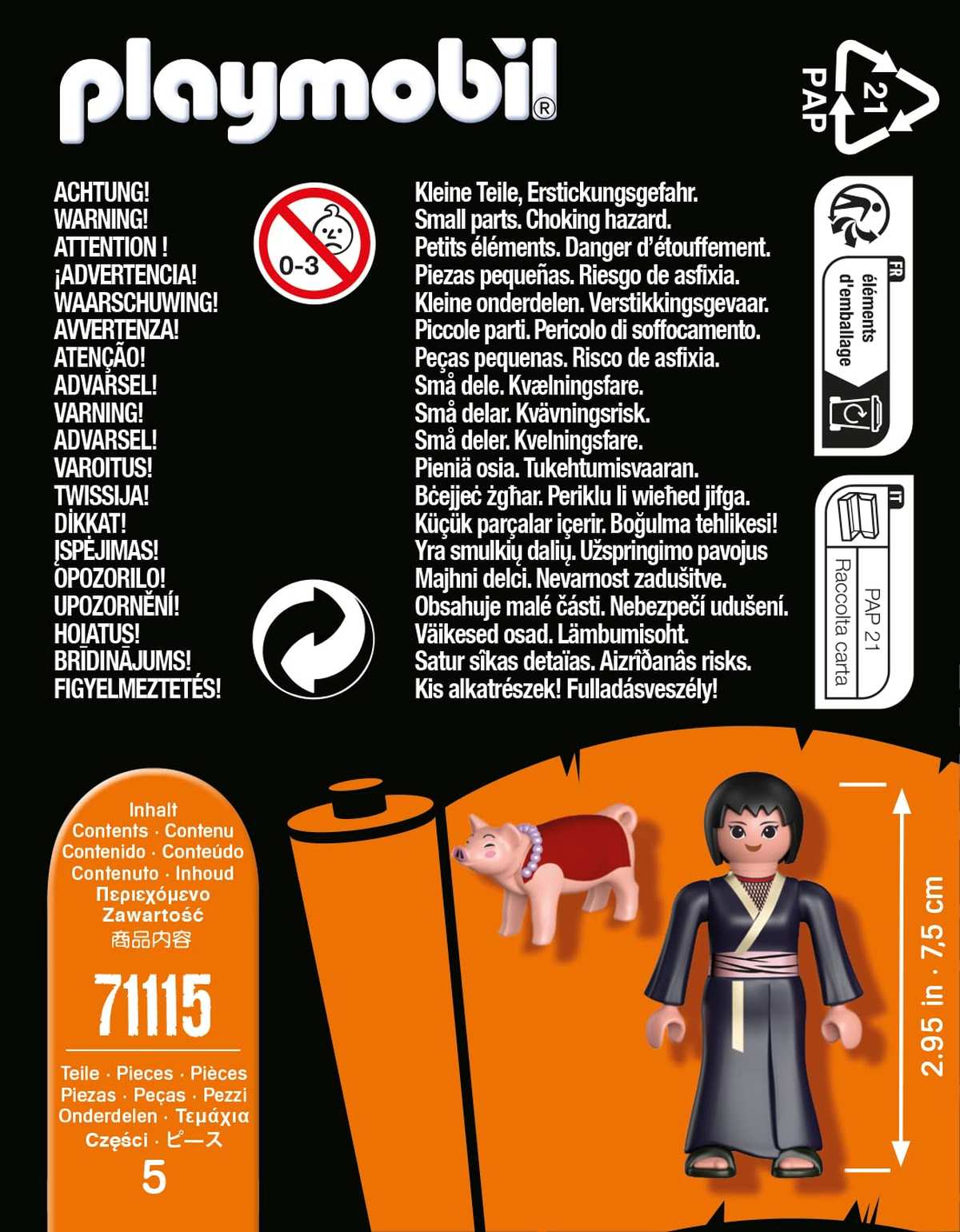 PLAYMOBIL Naruto Shippuden 71115 Shizune mit Glücksschwein Tonton 5-teilig 5+