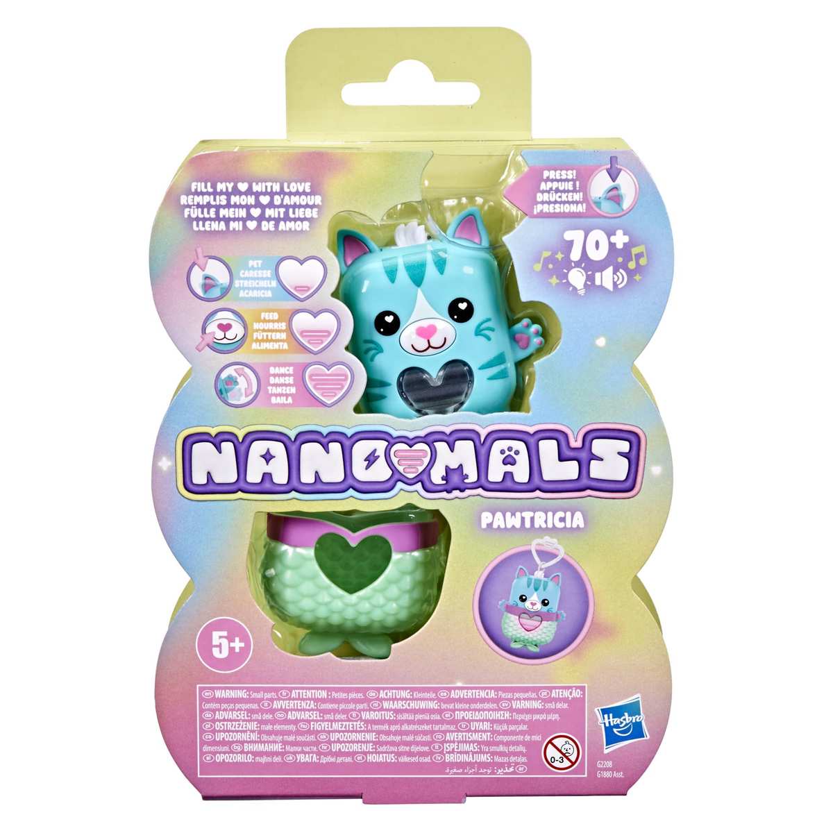 Hasbro Nano-MALS Pawtricia das Blaue Kätzchen elektronisches Fidget-Tierchen, Türkis