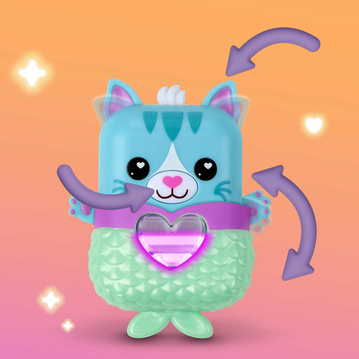 Hasbro Nano-MALS Pawtricia das Blaue Kätzchen elektronisches Fidget-Tierchen, Türkis