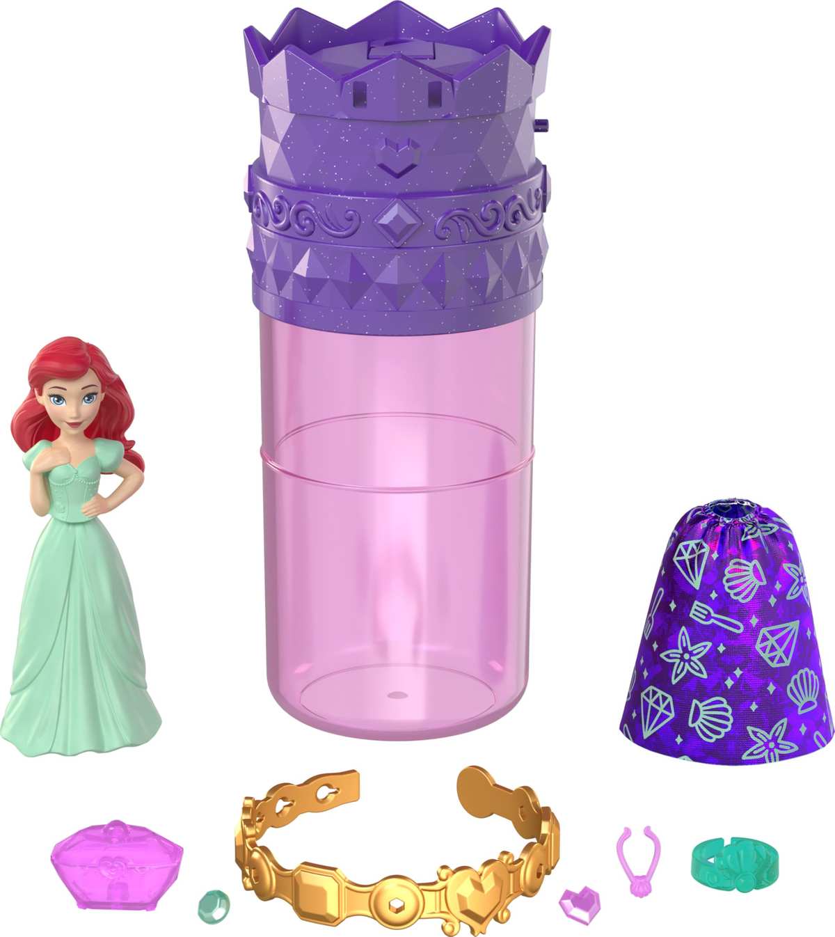 Mattel Disney Princess Toys 6 kleine Puppen-Überraschung königliche Farbenthüllung Armband Puppen können variieren 3+