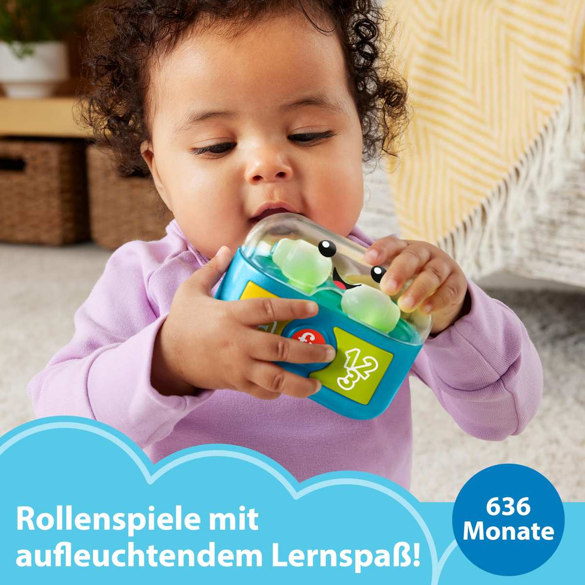 Fisher-Price Lern- und Spielspaß Mitspielohrstöpsel - Interaktive Ohrstöpsel mit lustigen Lichtern, Lernliedern und feinmotorischen Aktivitäten, über 20 Melodien und Sätze, ab 6 Monaten, HWY45