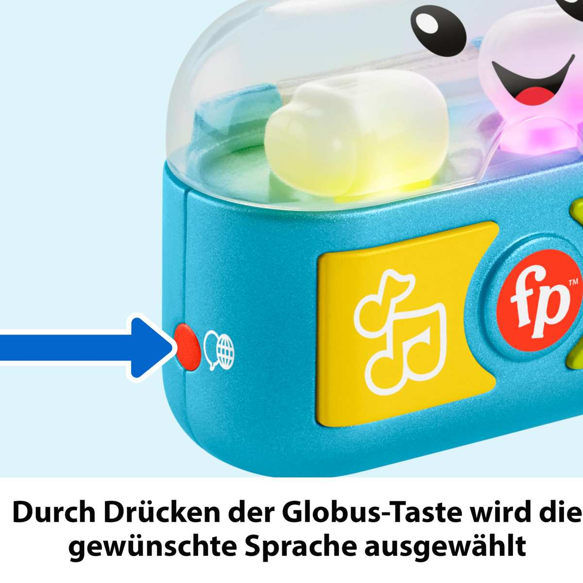 Fisher-Price Lern- und Spielspaß Mitspielohrstöpsel - Interaktive Ohrstöpsel mit lustigen Lichtern, Lernliedern und feinmotorischen Aktivitäten, über 20 Melodien und Sätze, ab 6 Monaten, HWY45
