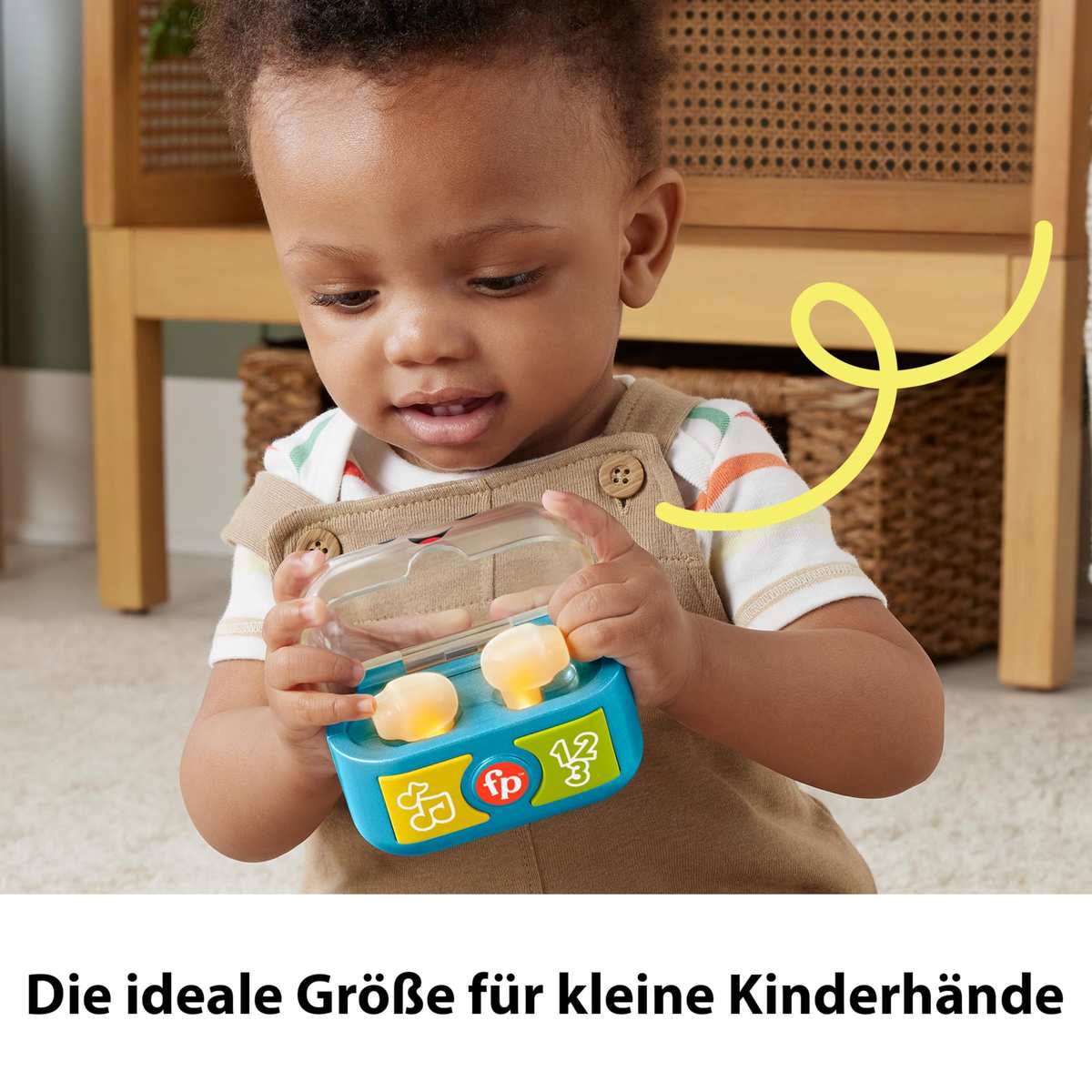 Fisher-Price Lern- und Spielspaß Mitspielohrstöpsel - Interaktive Ohrstöpsel mit lustigen Lichtern, Lernliedern und feinmotorischen Aktivitäten, über 20 Melodien und Sätze, ab 6 Monaten, HWY45