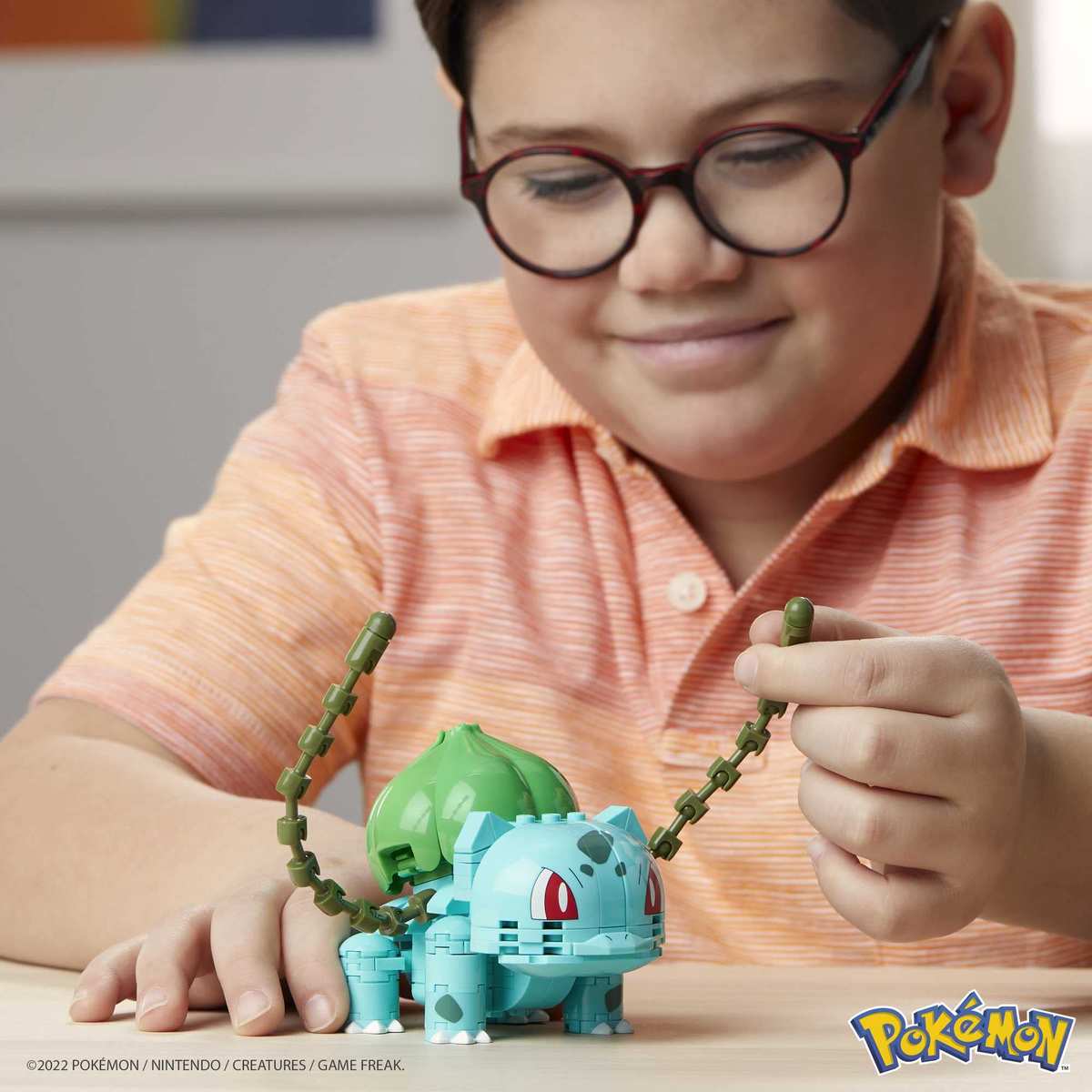 POKÉMON Bisasam Bauset bewegliche Figur 175 tlg., inklusive Pokéball-Stift für Kinder ab 6 Jahren GVK83