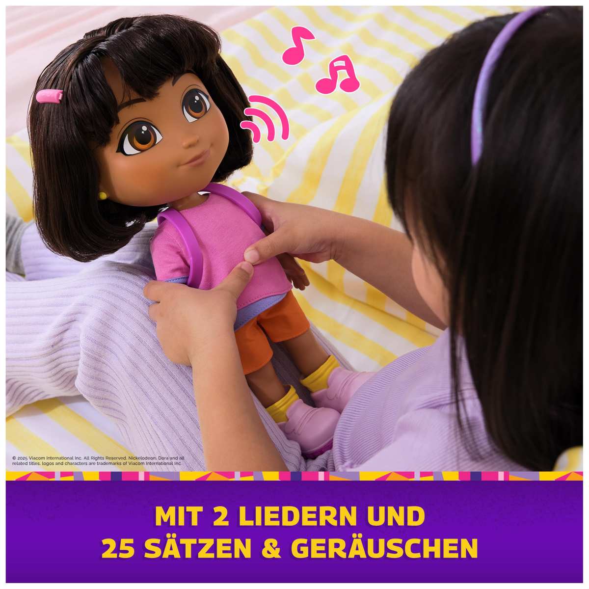 Dora Sing mit Mir Puppe 35 cm große Puppe TV-Serie mit 2 Liedern 12 Sätzen Deutsch/Englisch Italienisch/Englische Sprachversion 3+