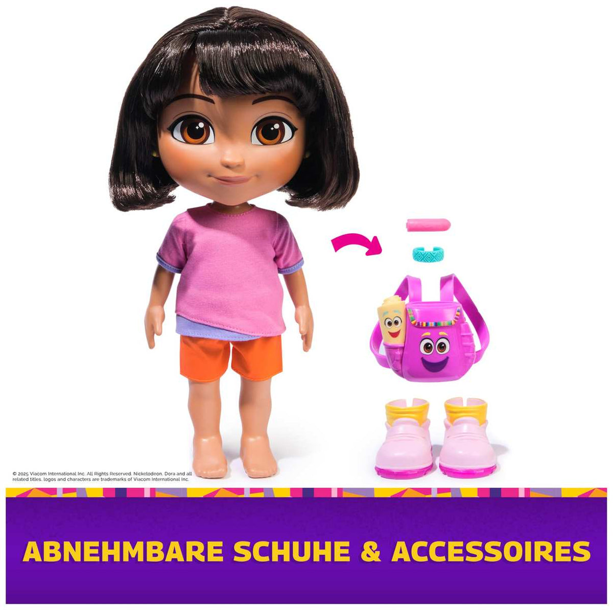 Dora Sing mit Mir Puppe 35 cm große Puppe TV-Serie mit 2 Liedern 12 Sätzen Deutsch/Englisch Italienisch/Englische Sprachversion 3+