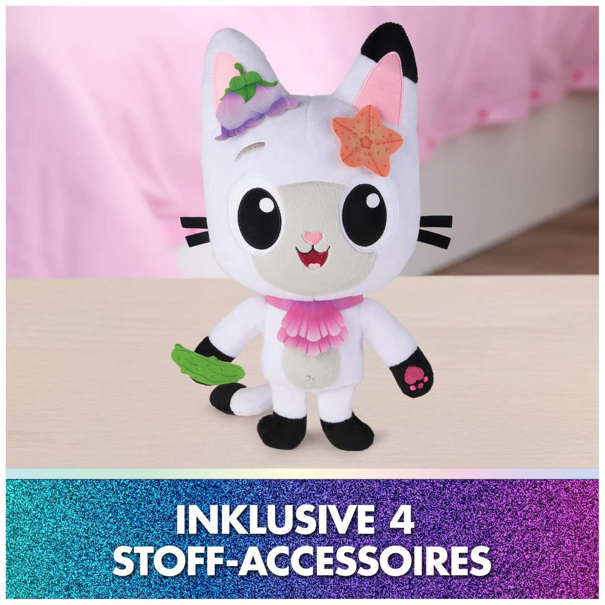 DREAMWORKS GABBY'S DOLLHOUSE: DER FILM Interaktiver Plüsch Panda Pfötchen 33cm Tasche + Zubehör 3+