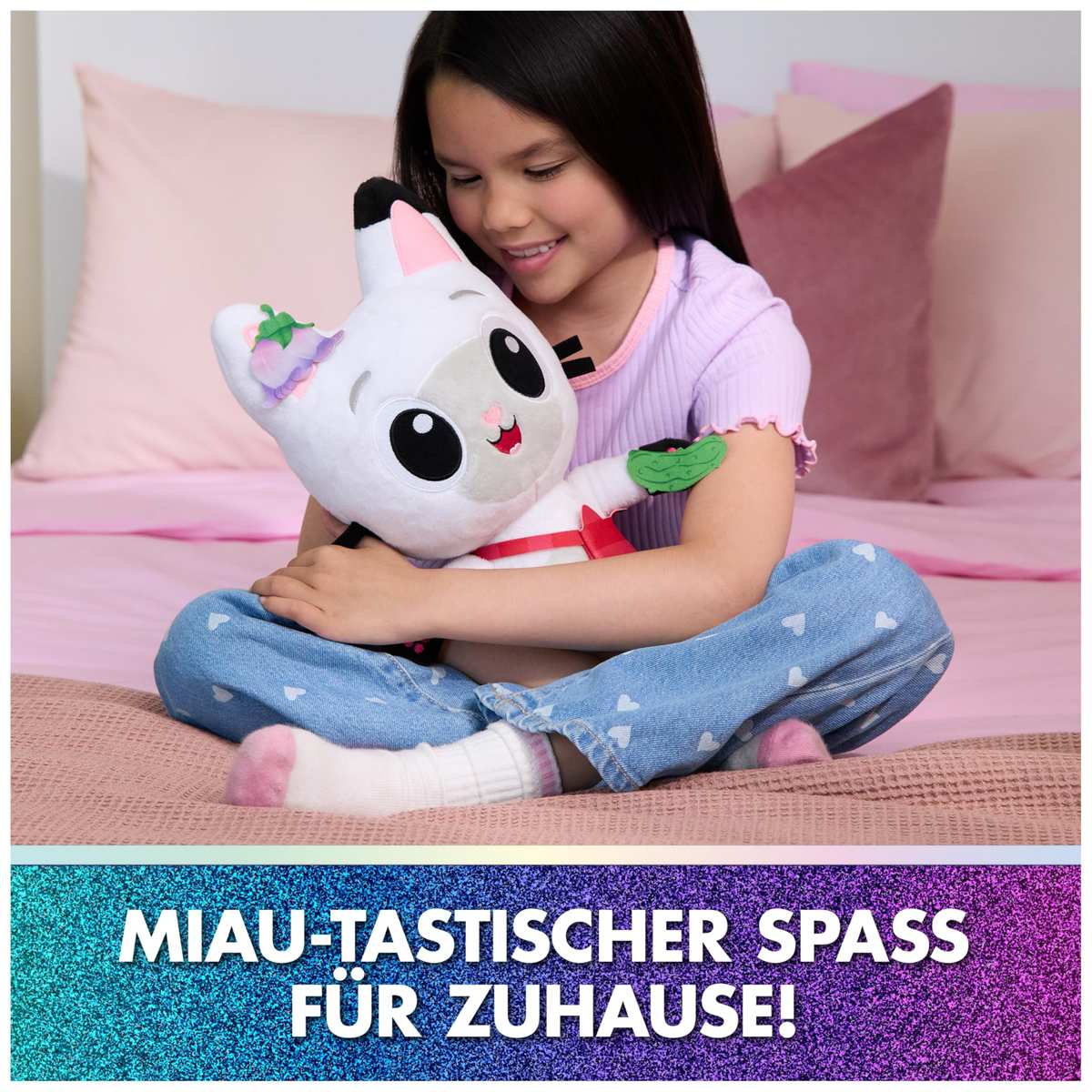 DREAMWORKS GABBY'S DOLLHOUSE: DER FILM Interaktiver Plüsch Panda Pfötchen 33cm Tasche + Zubehör 3+