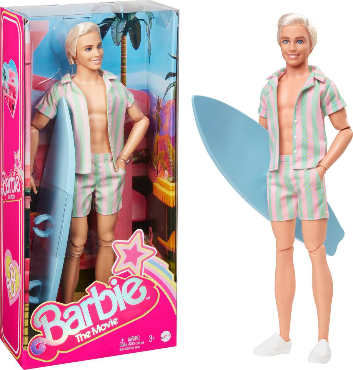 Barbie THE Movie Puppe Ken Surfbrett Turnschuhen beweglich blond 3+ HPJ97
