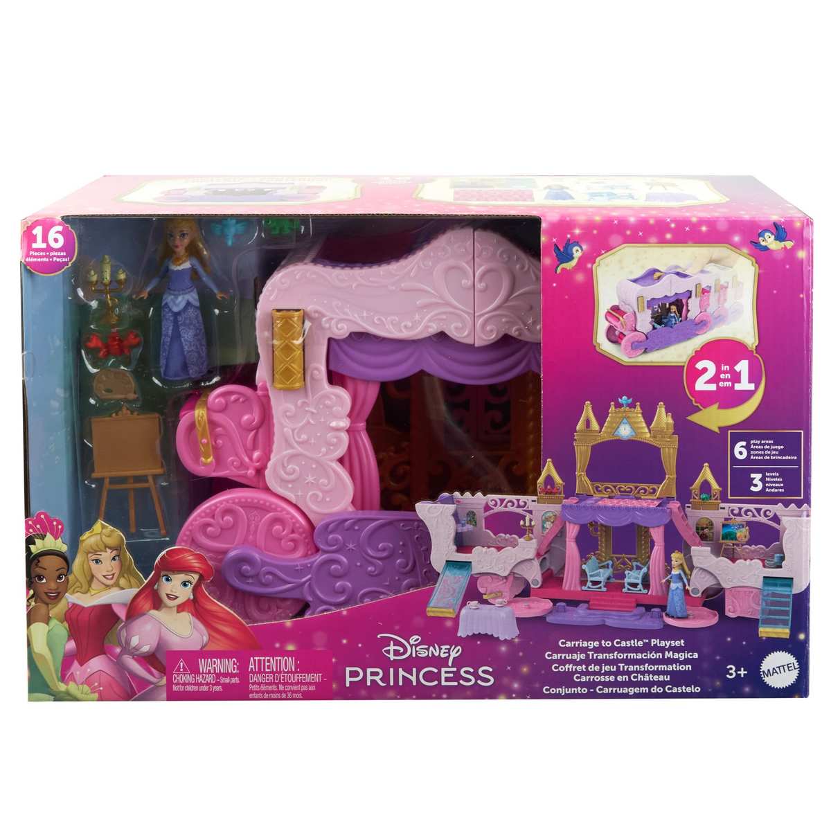 Mattel Disney Princess Kutsche-zu-Schloss Spielset ab 3 Jahre
