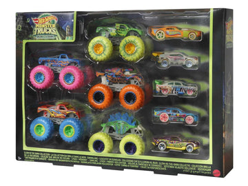 Hot Wheels Monster Trucks Multipack leuchtend im Dunkeln 10 Fahrzeuge 1:64 HCB57 3+