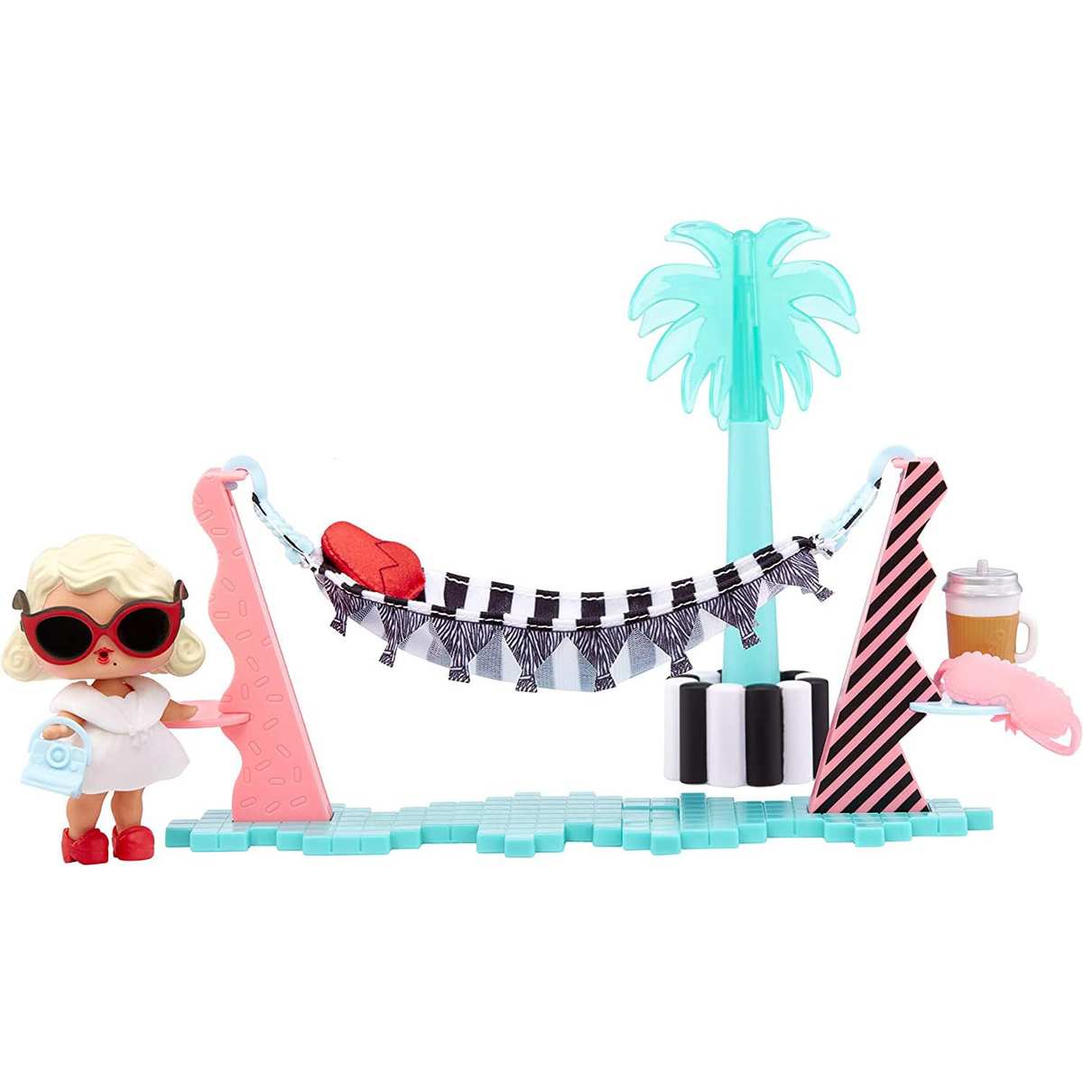 L.O.L. Surprise! OMG House of Surprises Playset Vacay Lounge 7,6 cm große Puppe Leading Baby 4+