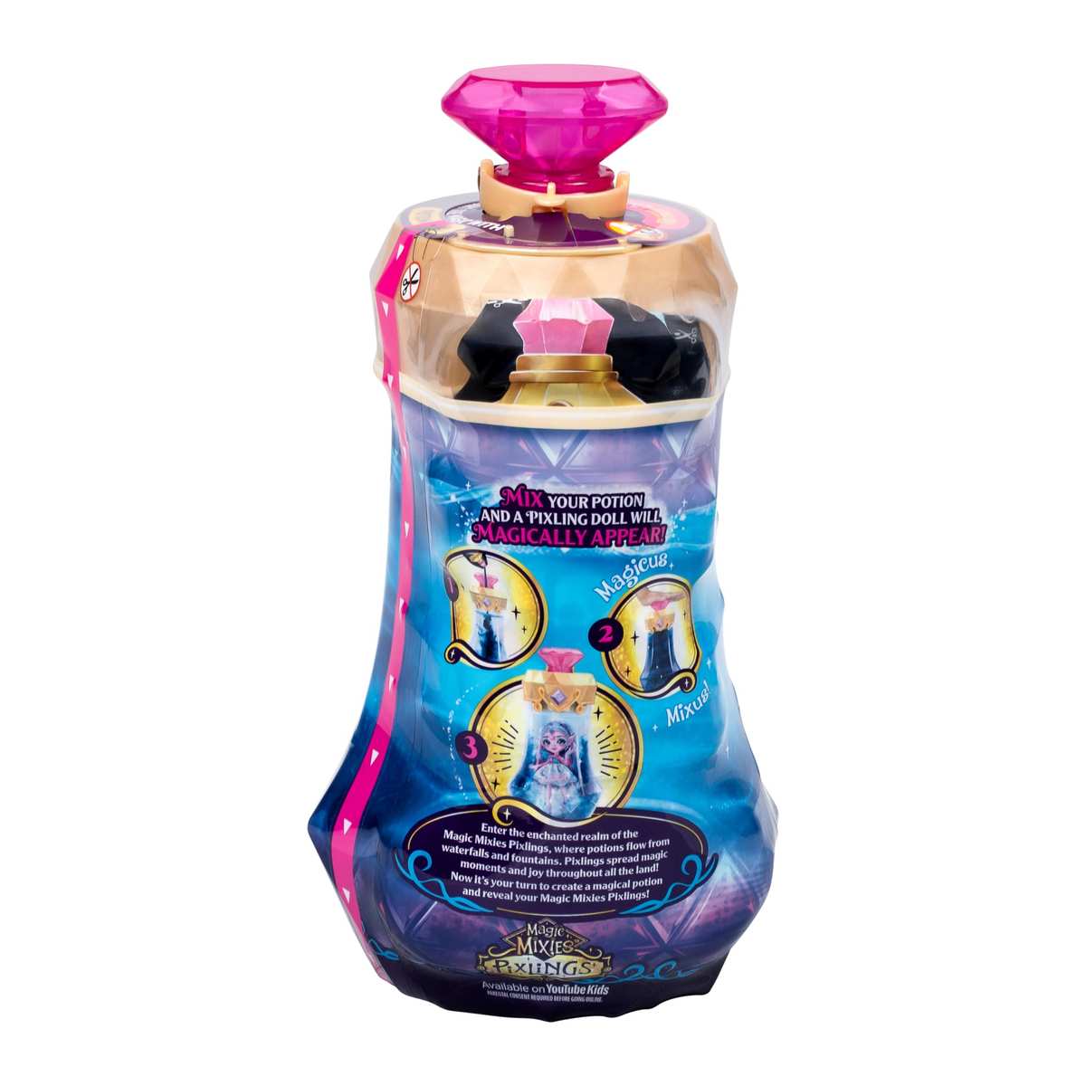 Magic Mixies Pixlings Puppe Amber im REH-Look Magische Enthüllung Zaubertrank-Flasche 5+
