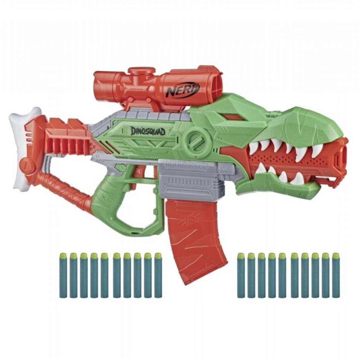 Nerf DinoSquad Rex-Rampage motorisierter Blaster 10-Dart Clip-Magazin 20 Nerf Darts 10-Dart Aufbewahrung 8+