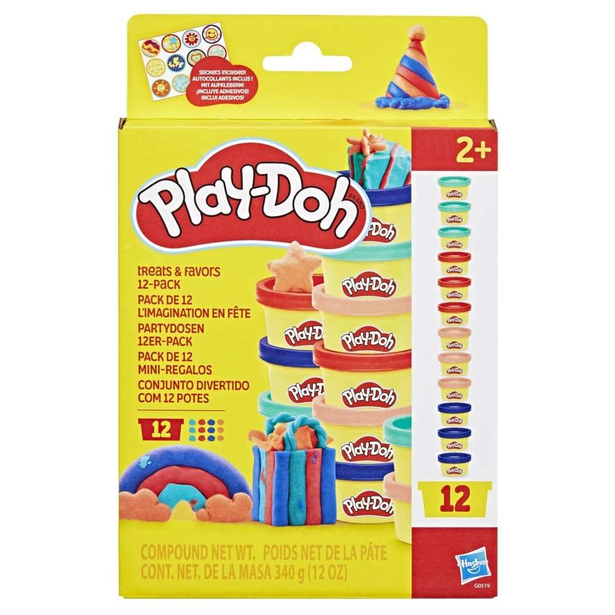 Play-Doh Partydosen 12er-Pack Knetmasse verschiedenen Farben 28 g/pro Dose Bastel-Set ab 3 Jahren Kinderpartys Schule
