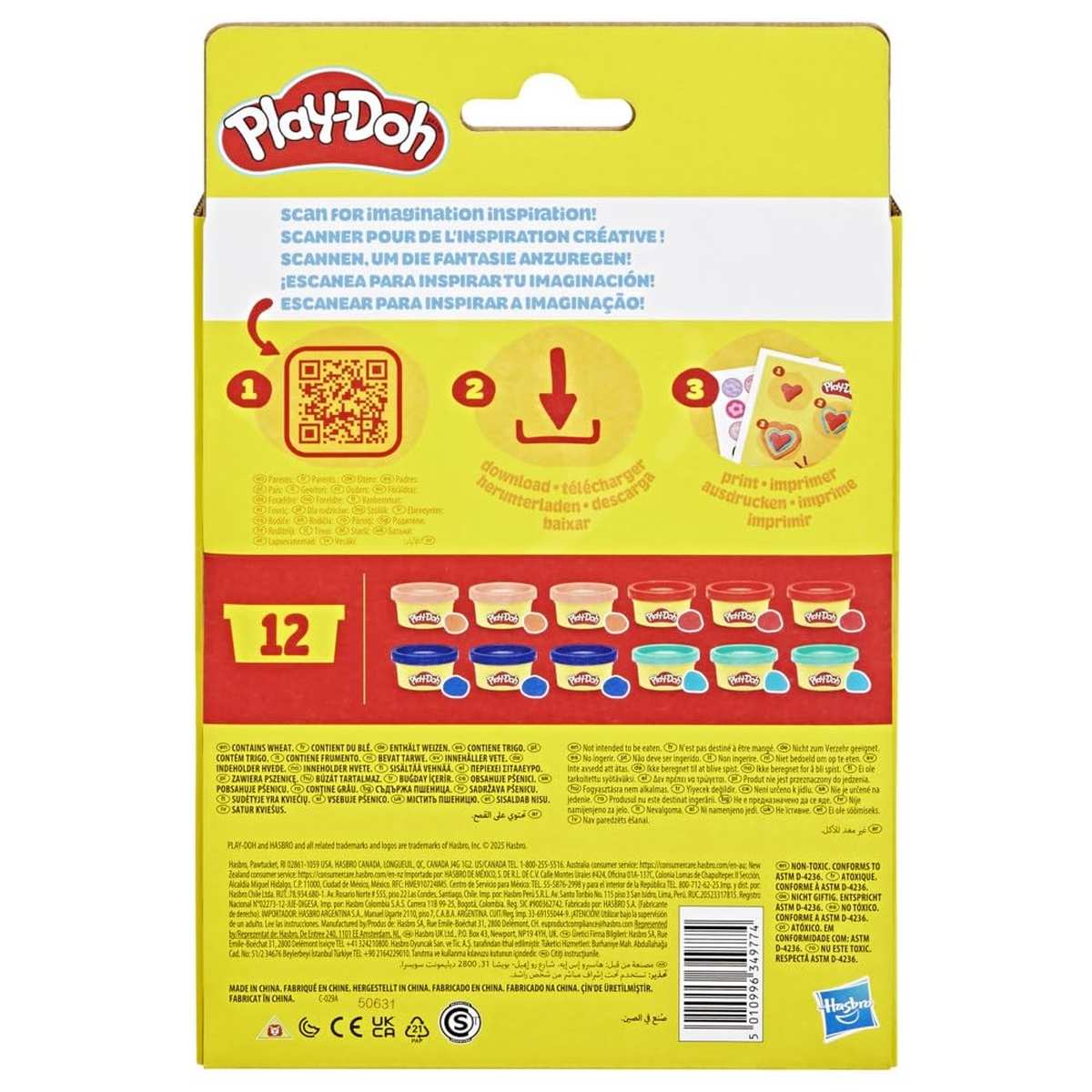 Play-Doh Partydosen 12er-Pack Knetmasse verschiedenen Farben 28 g/pro Dose Bastel-Set ab 3 Jahren Kinderpartys Schule