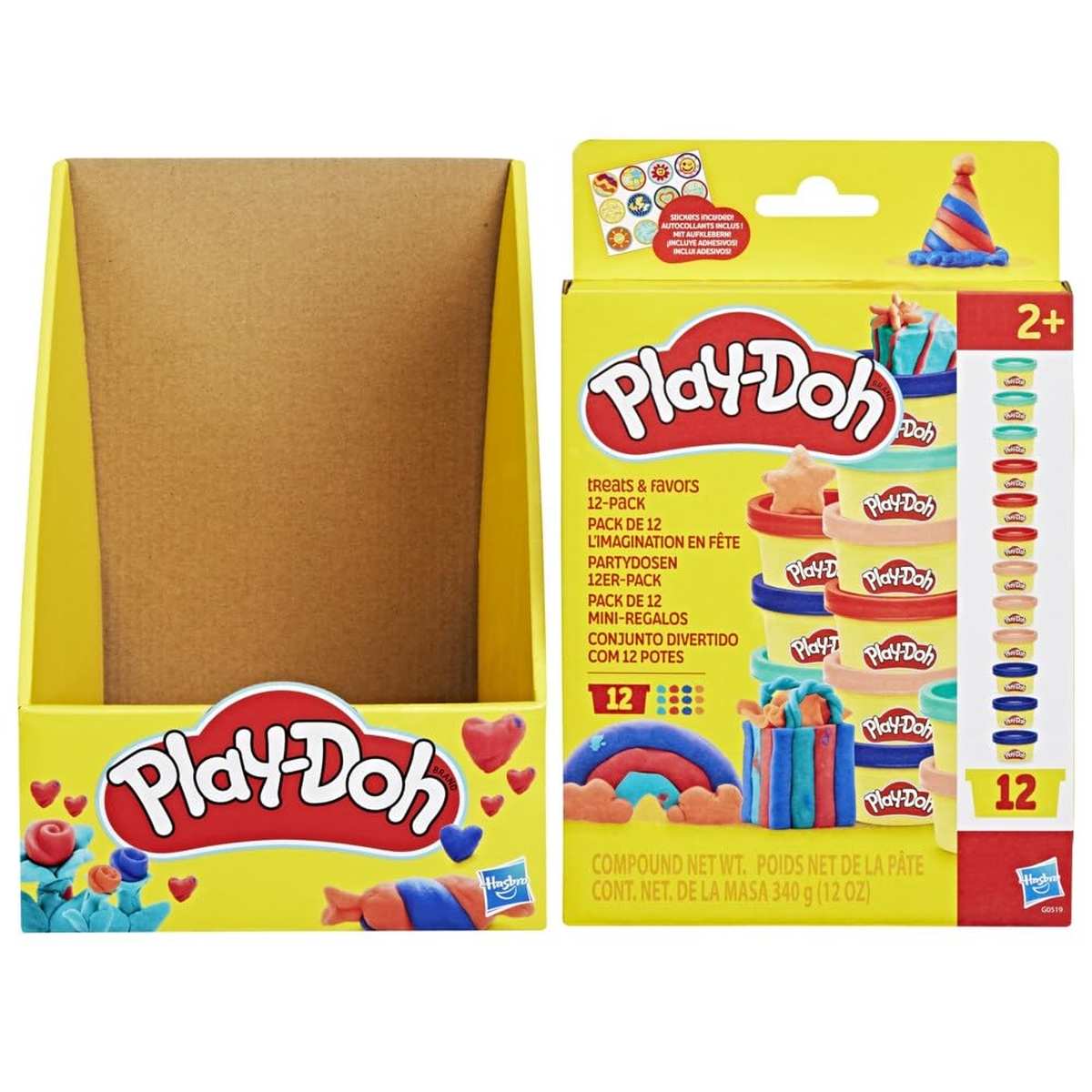Play-Doh Partydosen 12er-Pack Knetmasse verschiedenen Farben 28 g/pro Dose Bastel-Set ab 3 Jahren Kinderpartys Schule
