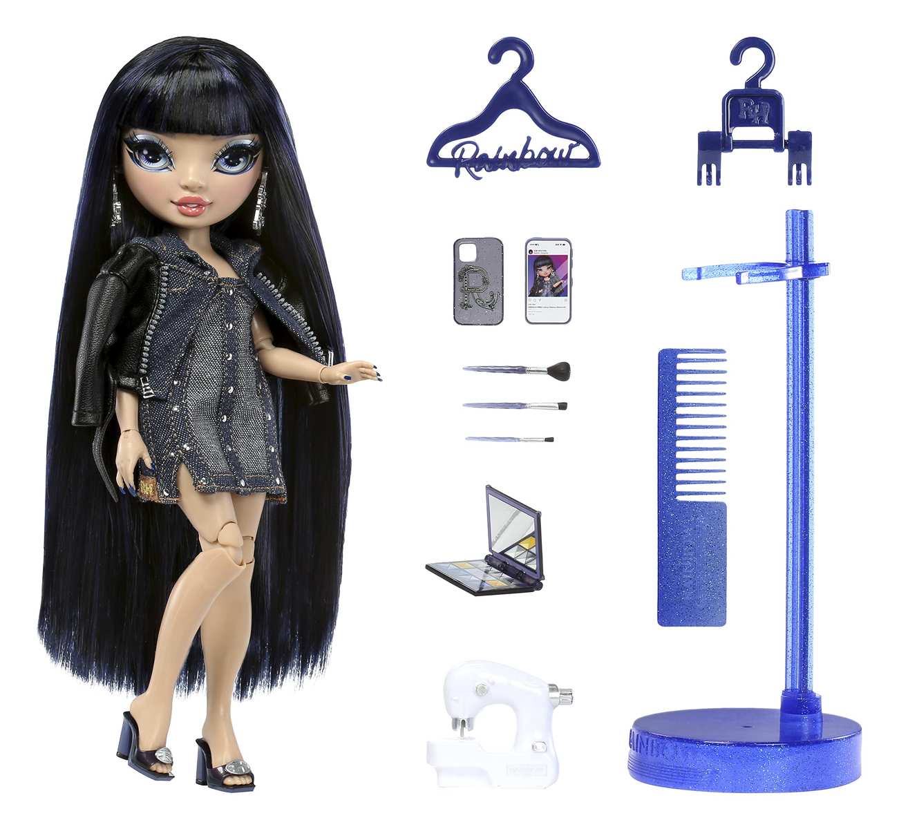 Rainbow High Modepuppe – Kim Nguyen - Blaue Puppe – Modisches Outfit & 10+ Bunte Spiel-Accessoires - Für Sammler und Kinder von 4-12 Jahren