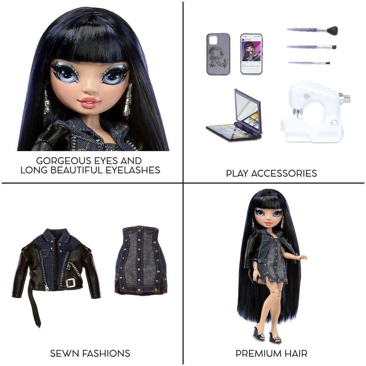 Rainbow High Modepuppe – Kim Nguyen - Blaue Puppe – Modisches Outfit & 10+ Bunte Spiel-Accessoires - Für Sammler und Kinder von 4-12 Jahren