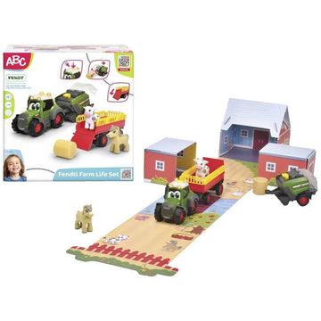 Dickie Toys ABC Fendt Traktor mit Anhänger Heuballenpresse & Tieren ab 12 Monaten 204118002ON1 Mehrfarbig
