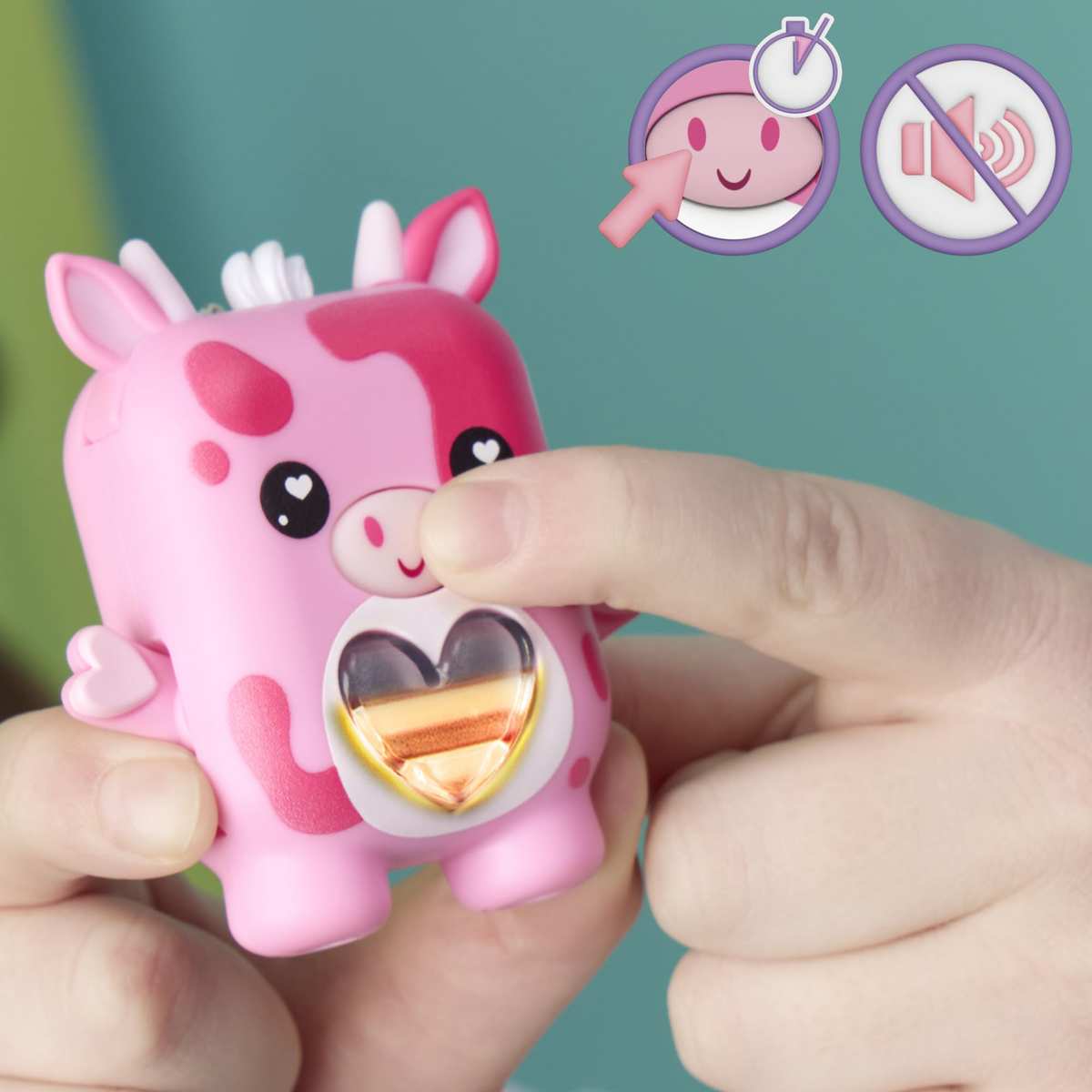 Hasbro Nano-MALS Mootilda die rosa Kuh elektronisches Fidget-Tierchen