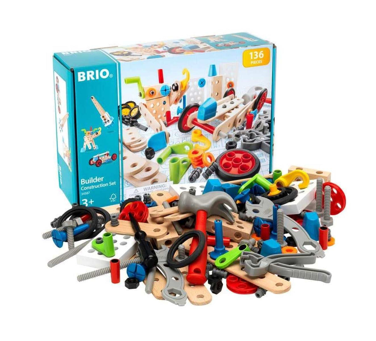 BRIO Builder Box, 135 Teile Konstruktionsspielzeug ab 3 Jahre
