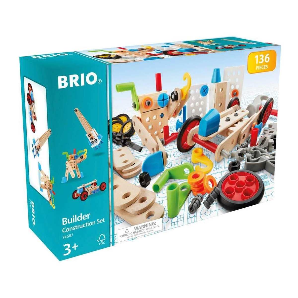 BRIO Builder Box, 135 Teile Konstruktionsspielzeug ab 3 Jahre