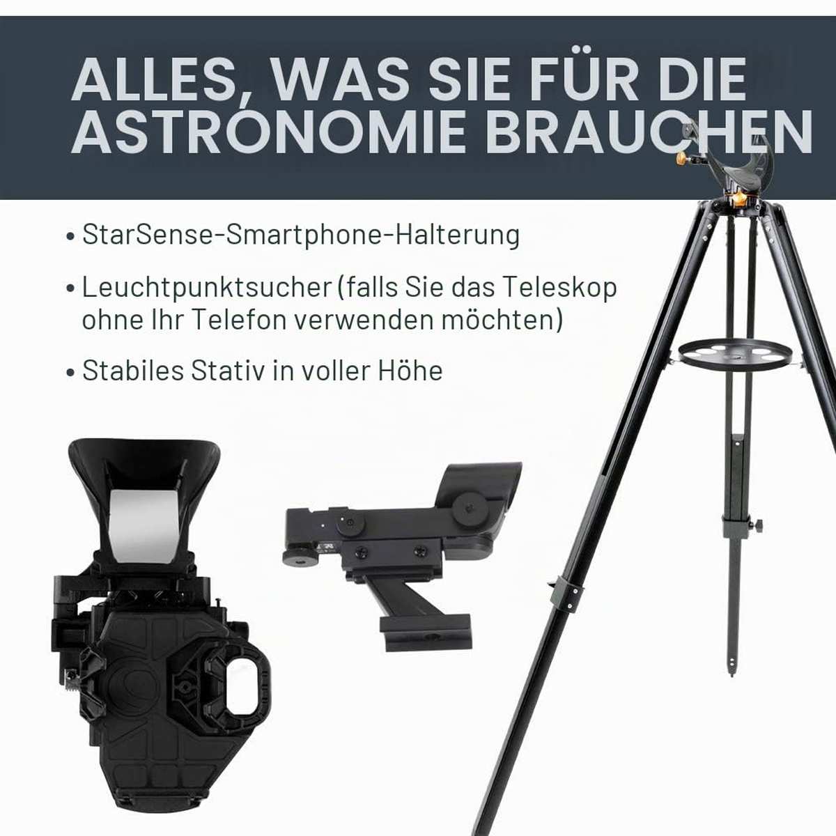 Celestron StarSense Explore LT114AZ 22452 Newtonian Reflector Telescope Dobson-Tischteleskop mit iOS/Android kompatibel