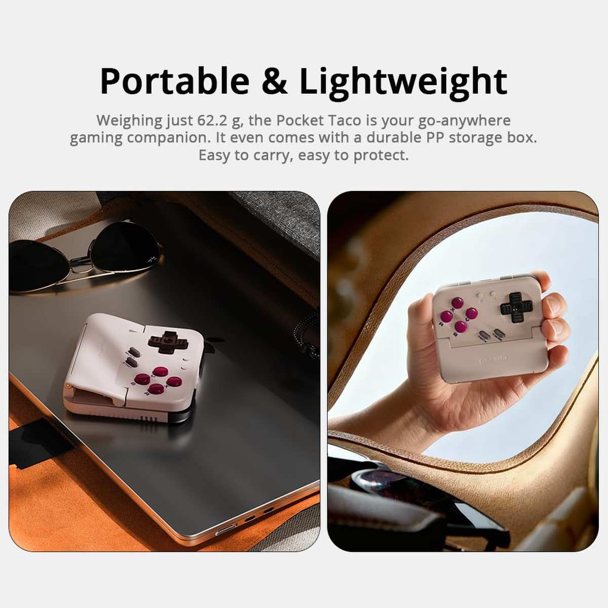 GameSir Pocket Taco Verticaler Mobiler Gaming-Controller Retro Arcade Bluetooth Gamepad f. Android & Smartphone Weiß