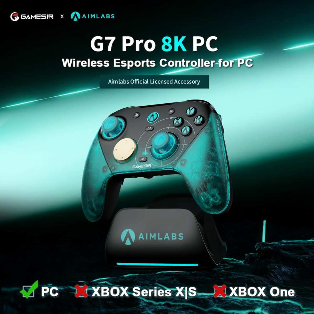GameSir G7 Pro 8K PC Kabelloser Esports-Controller 8000Hz Polling Mag-Res TMR Gen-2 Sticks Makro-Tasten Bewegungssensor