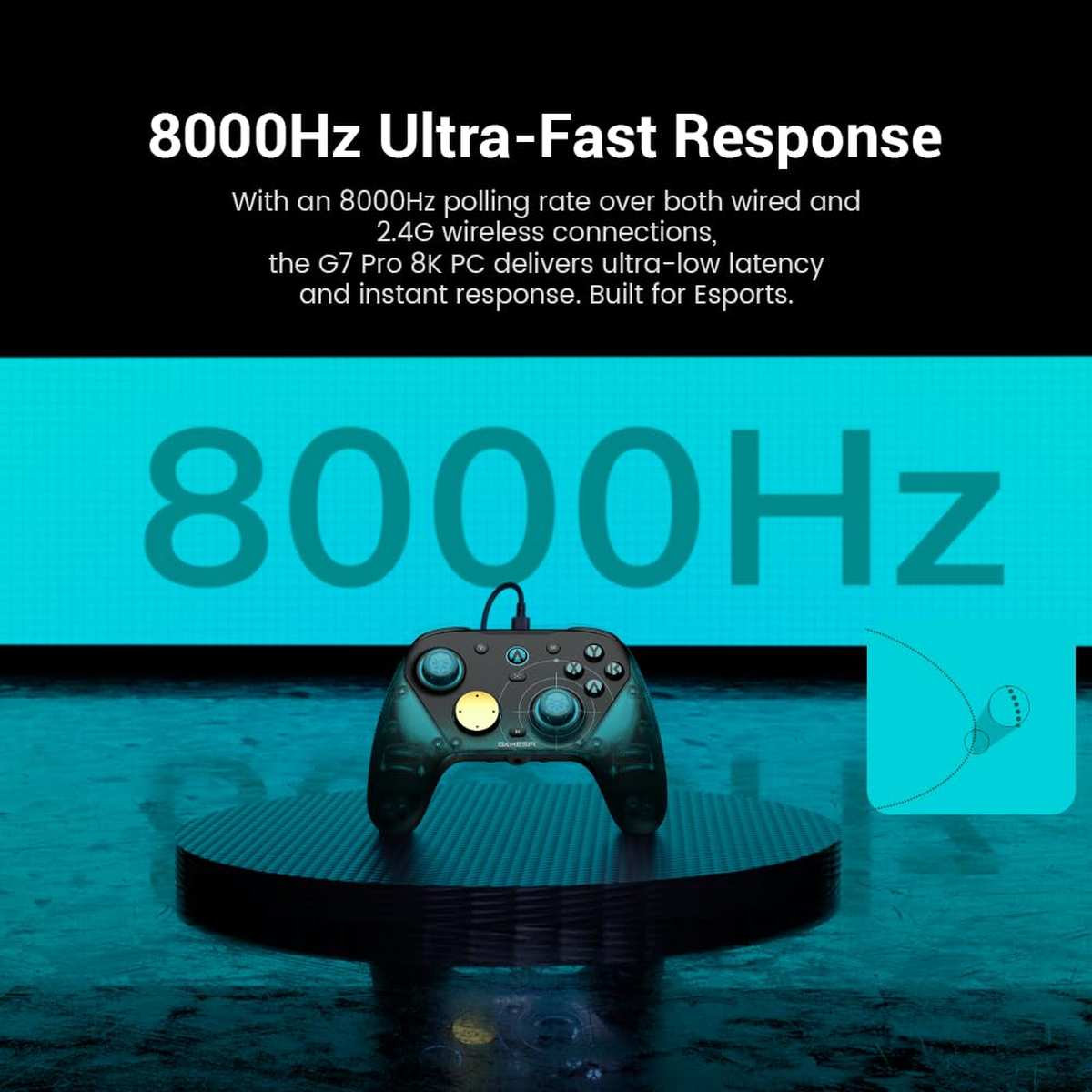 GameSir G7 Pro 8K PC Kabelloser Esports-Controller 8000Hz Polling Mag-Res TMR Gen-2 Sticks Makro-Tasten Bewegungssensor