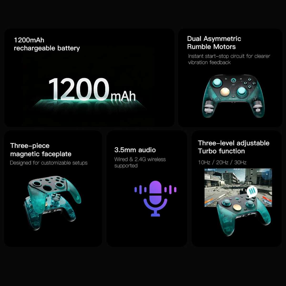GameSir G7 Pro 8K PC Kabelloser Esports-Controller 8000Hz Polling Mag-Res TMR Gen-2 Sticks Makro-Tasten Bewegungssensor