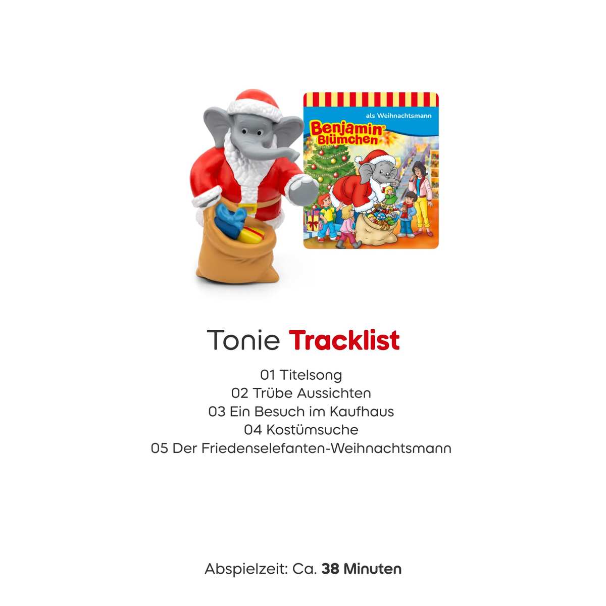 tonies Hörfigur für Toniebox Benjamin Blümchen als Weihnachtsmann Hörspiel 3+ Spielzeit ca. 38 Minuten