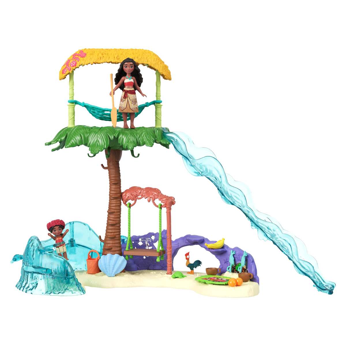 Mattel Disney Vaiana 2 Insel-Abenteuer Spielset und 2 kleine Puppen 3+