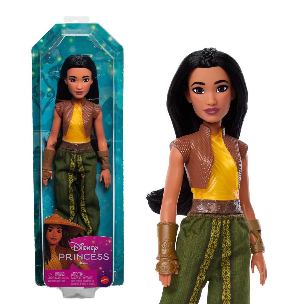 Mattel Disney Prinzessin Raya Modepuppe im klassischen Outfit 3+