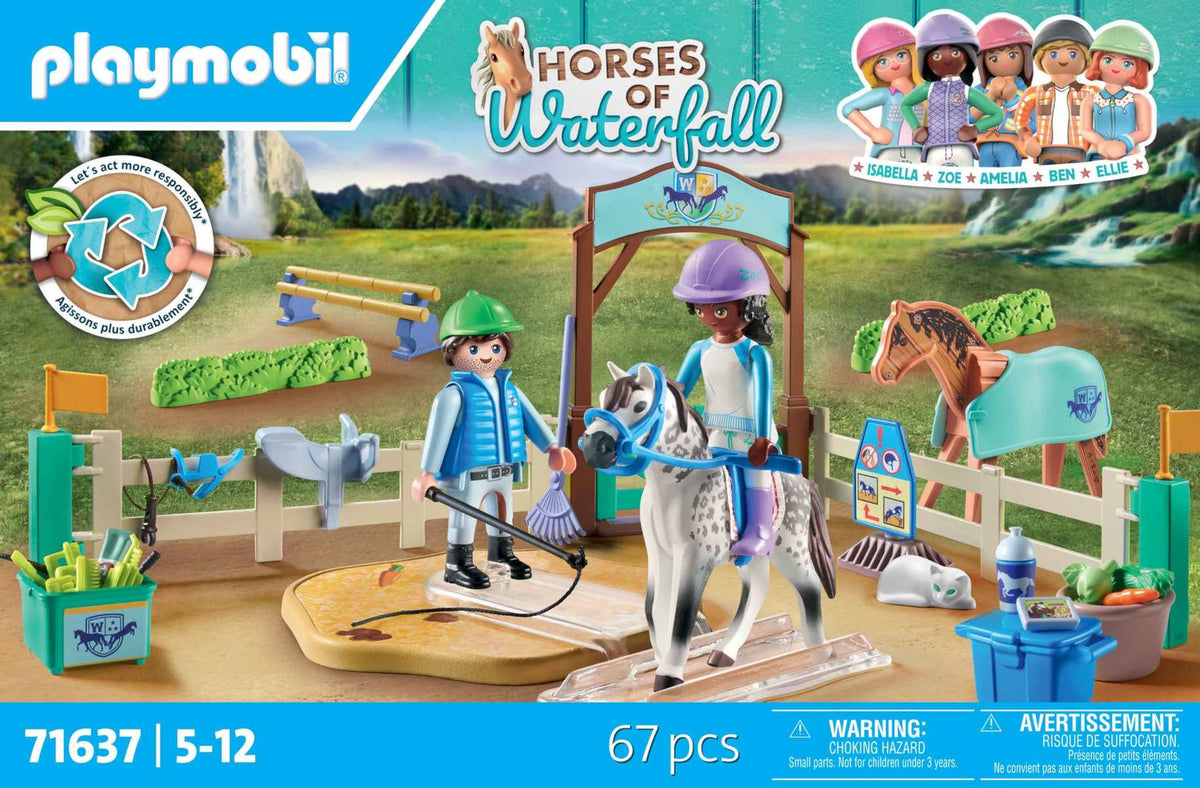 PLAYMOBIL Horses of Waterfall 71637 Moderne Reitschule inklusive beweglicher Longierplatte Pferd + Zubehör 5+