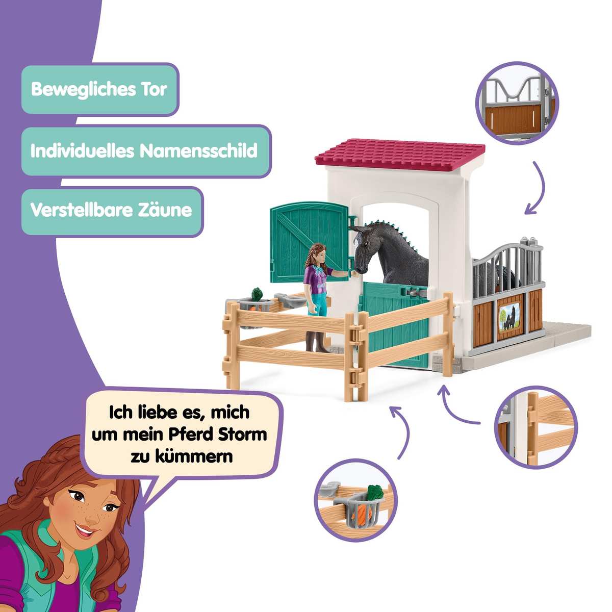 schleich Horse Club Pferdebox mit Lisa & Storm 42709 25 Teile 5+