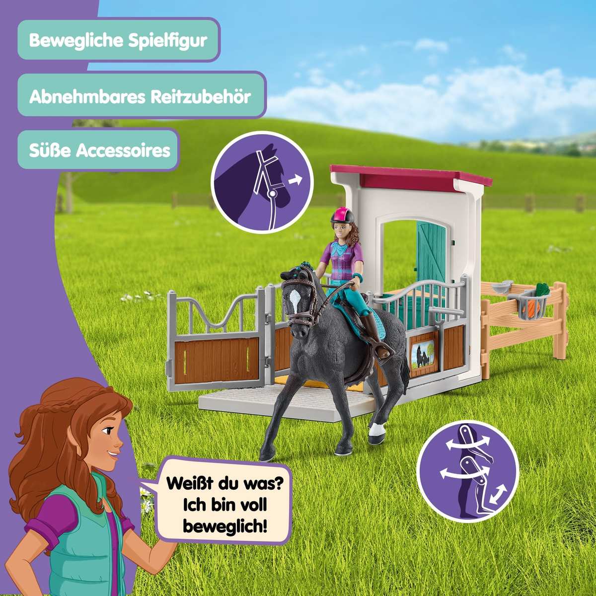 schleich Horse Club Pferdebox mit Lisa & Storm 42709 25 Teile 5+