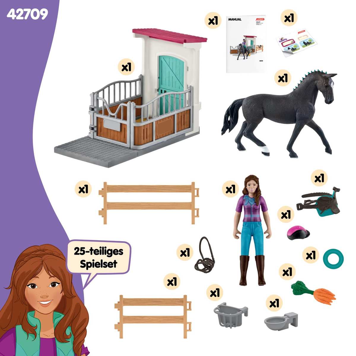 schleich Horse Club Pferdebox mit Lisa & Storm 42709 25 Teile 5+