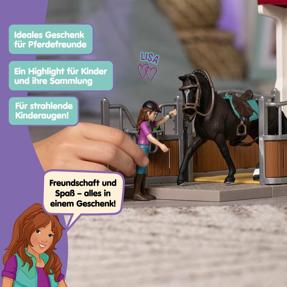 schleich Horse Club Pferdebox mit Lisa & Storm 42709 25 Teile 5+