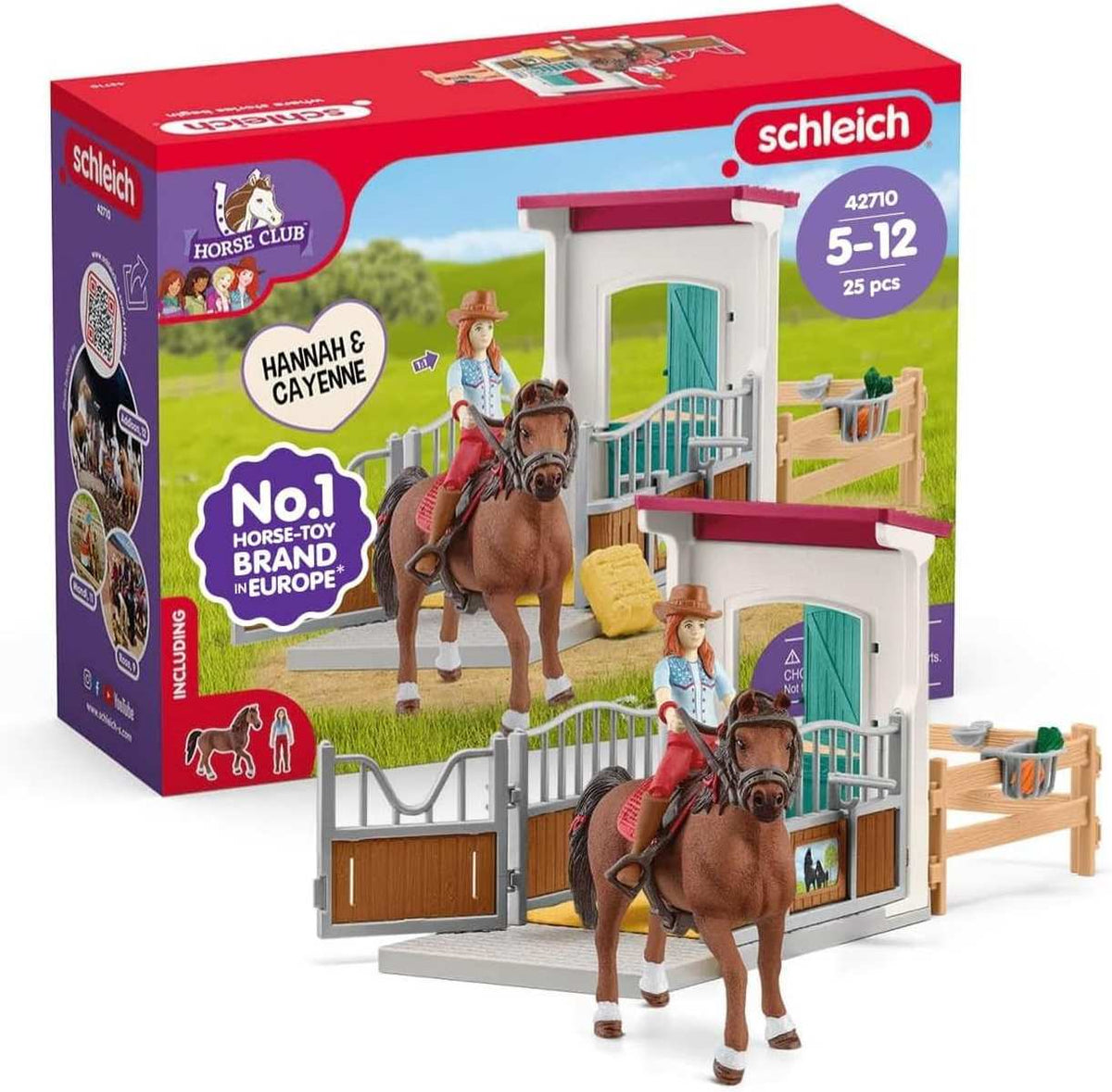 schleich Horse Club Pferdebox mit Hannah & Cayenne 42710 25 Teile 5+