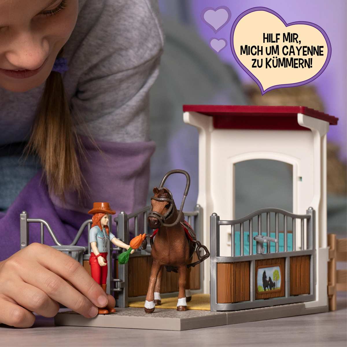 schleich Horse Club Pferdebox mit Hannah & Cayenne 42710 25 Teile 5+